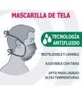 MASCARILLA DE TELA ANTIFLUIDO REUTILIZABLE